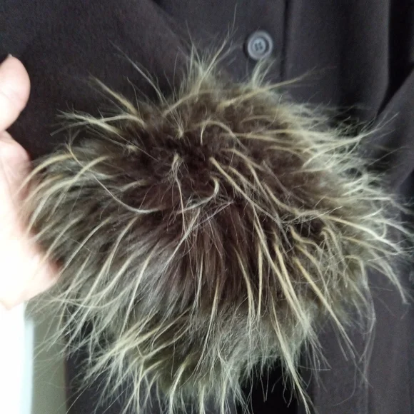 Midnight Velvet Vintage longline wool dress coat with fur trim women's size 14 - Picture 4 of 14